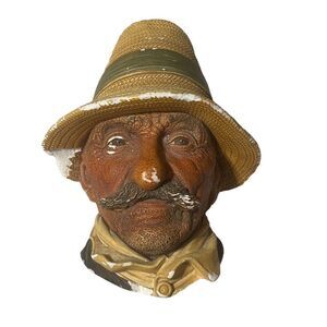 10/$25🦋 1971 Bossons Romanian Chalkware Head Character Wall Hanging